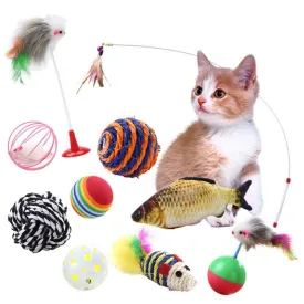 10Pcs Cat Toy Set Variety Pack Training Cat Interactive Toys Chew Toys Pet Toys for Cats interactive Products