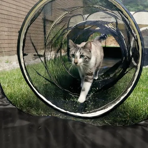 2 Connectable Large Cat Tunnels for Indoor Cats Allows XL Adult Felines to Chase and Play, Extra Long 106" Puppy, Kitten, Bunny Tubes, Pet Tunnel, Interactive Zipper Cat Tunnel, Easy to Store