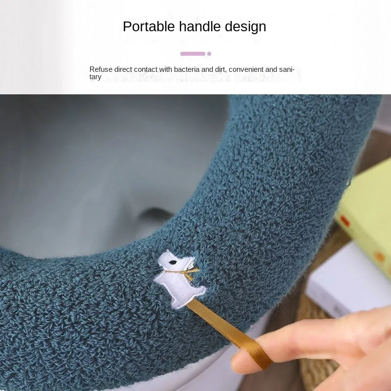3pcs Toilet Seat plus-Sized Household Winter Thickened Toilet Seat Cover Pad Toilet Seat Cover Washer
