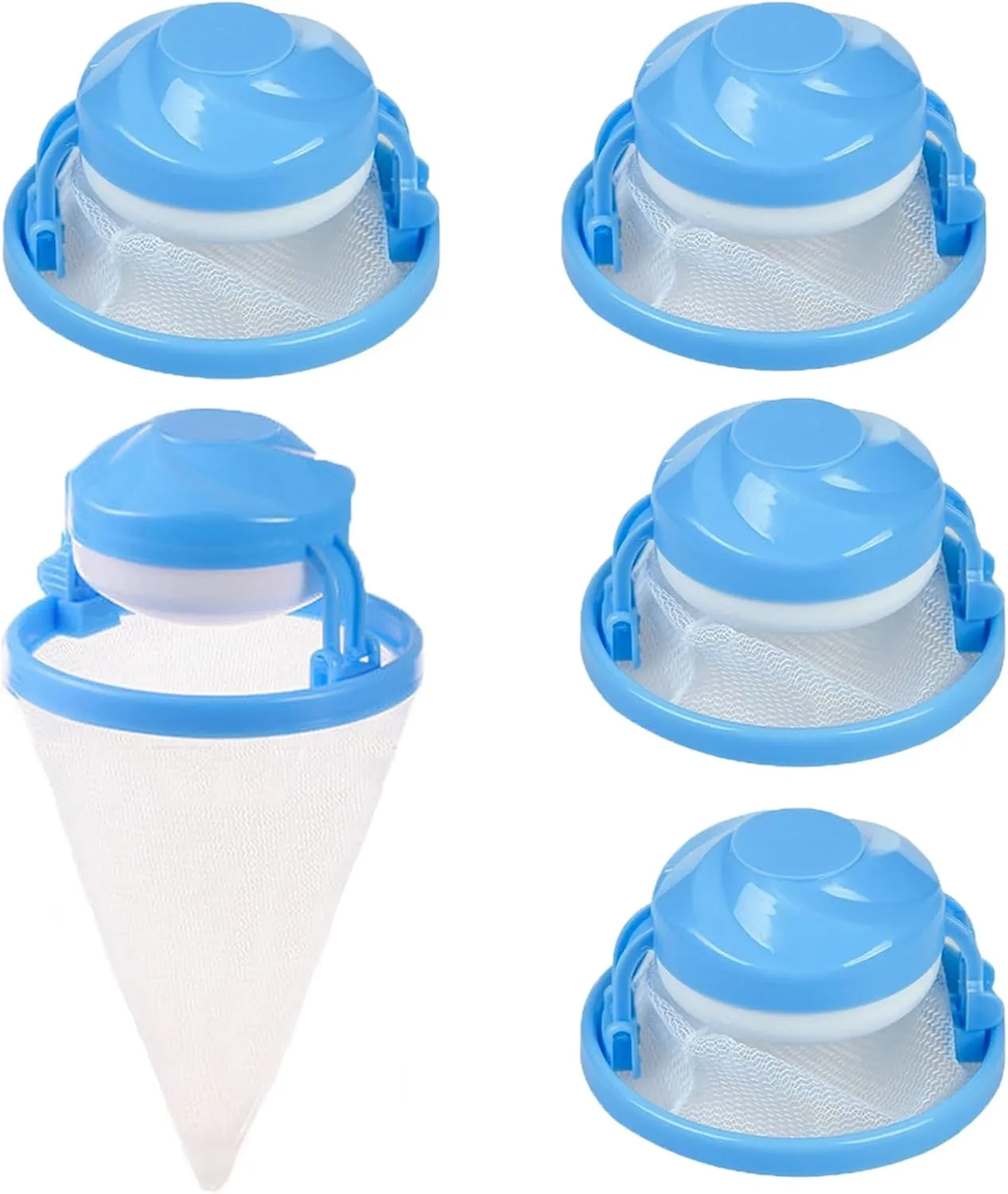 5 Pieces Washing Machine Lint Filter Bag, Floating Pet Hair Filter Mesh Bag, Lint Catcher for Laundry Pouch
