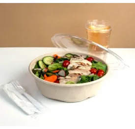 9.7" FLAT LID FOR (43RB84) LARGE ROUND BOWLS PET (300 LIDS)