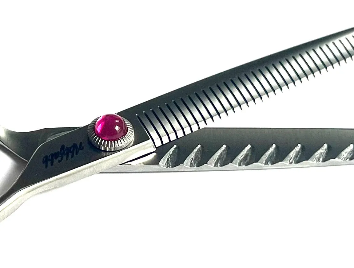 Abbfabb Grooming Scissors Ltd 7" 40 Piano Teeth Straight Fluffer