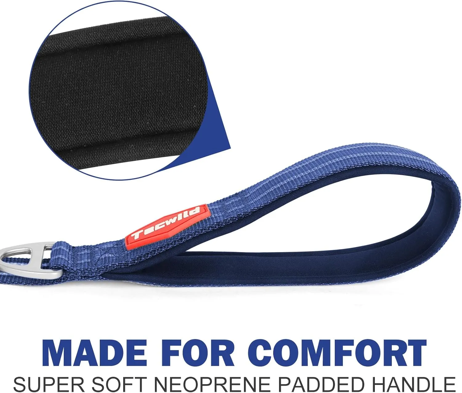 Adjustable Dog Leash with Soft Padded Handle, Reflective Long Lead for All Breeds Dogs, Heavy Duty Long Line Leash for Dog Walking and Training (Blue-L)