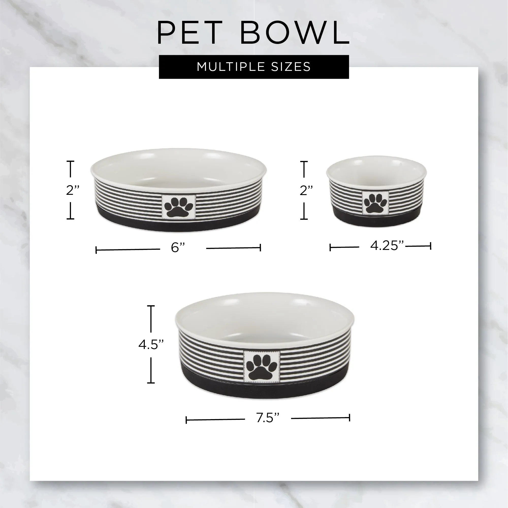 Blue Tile Pet Bowl Set of 2, Large 3.75 C. Capacity
