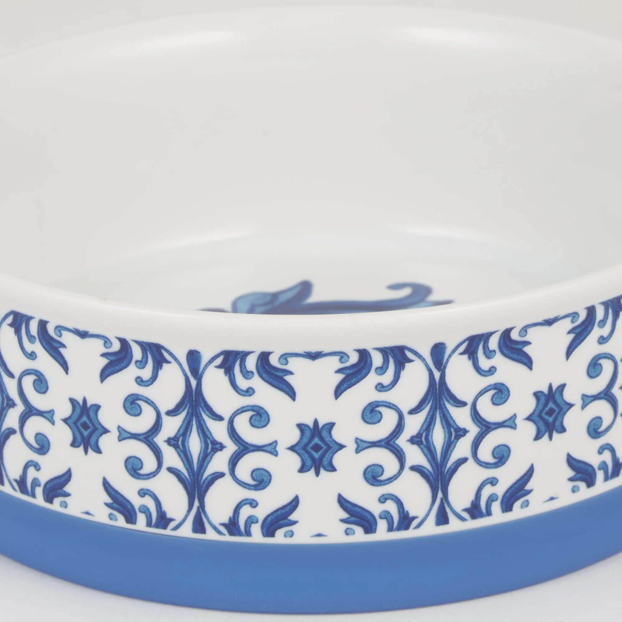 Blue Tile Pet Bowl Set of 2, Large 3.75 C. Capacity