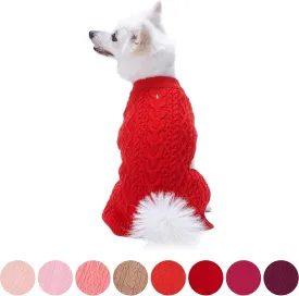 Blueberry Pet Dog Sweater - Award-Winning Christmas Sweater for Small Dogs, Wool Blend, No-Sleeve Style Dog Clothes, Warm & Cozy, Machine-Washable, 16" Back Length, Neck 15", Chest 21"-25"