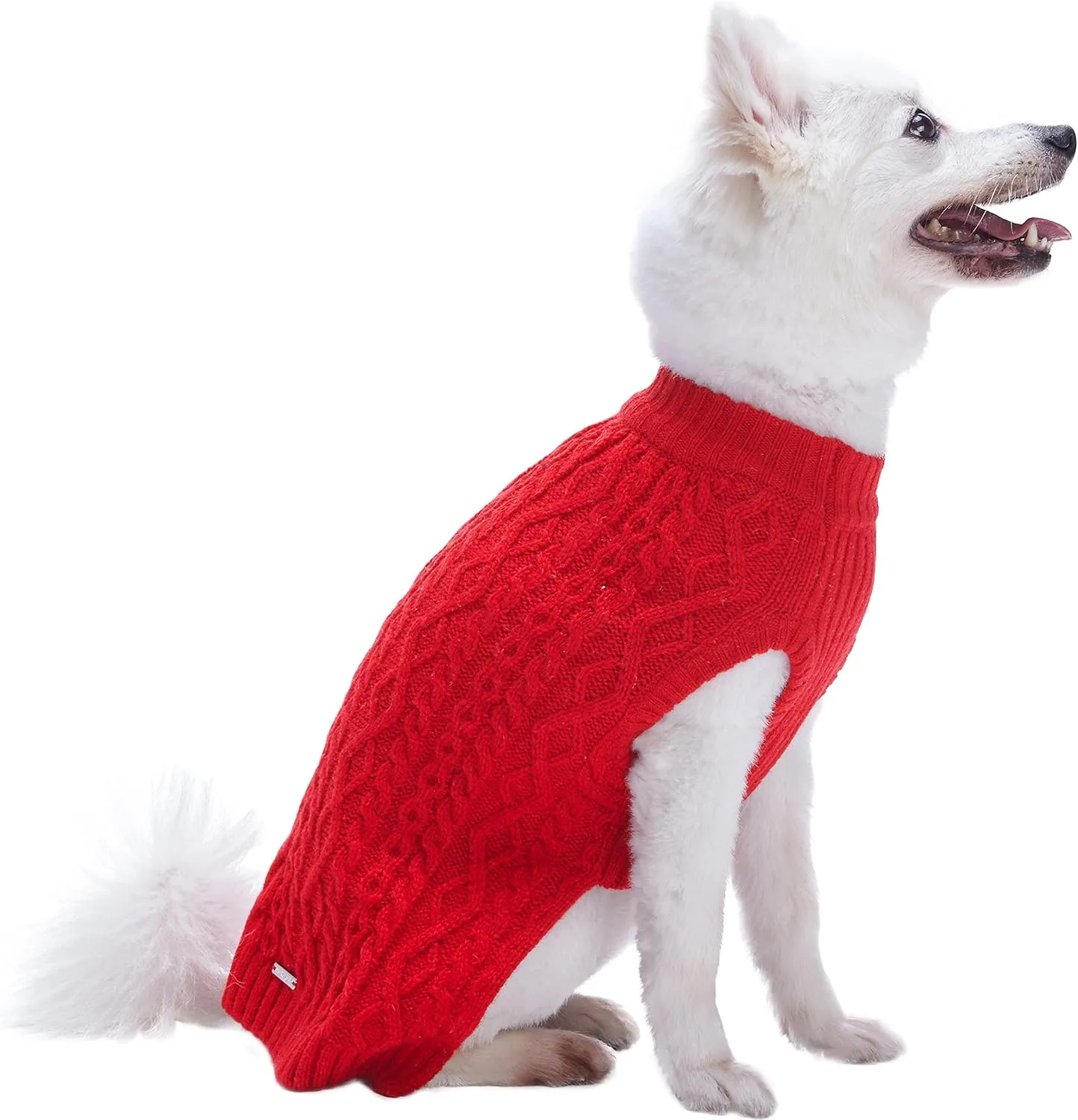 Blueberry Pet Dog Sweater - Award-Winning Christmas Sweater for Small Dogs, Wool Blend, No-Sleeve Style Dog Clothes, Warm & Cozy, Machine-Washable, 16" Back Length, Neck 15", Chest 21"-25"