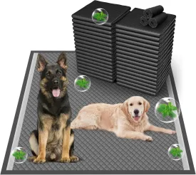 Boscute Charcoal Super Absorbency Puppy Pads, Activated Carbon Odor-Control XL 28"x34" Leak-Proof Pet Training Pee Pads, Disposable Potty Pads for Dogs Cats, Rabbits 45Counts