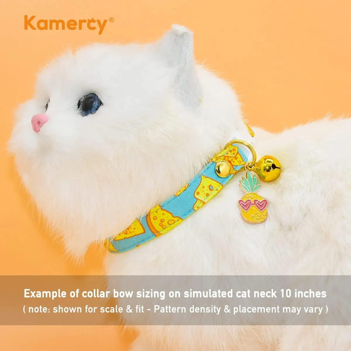 Cat Collar with Charm - Safety Cat Collar Breakaway/Foodie Cheese Lover, Fromage/Cat Gift/Cat, Kitten (6" - 10")
