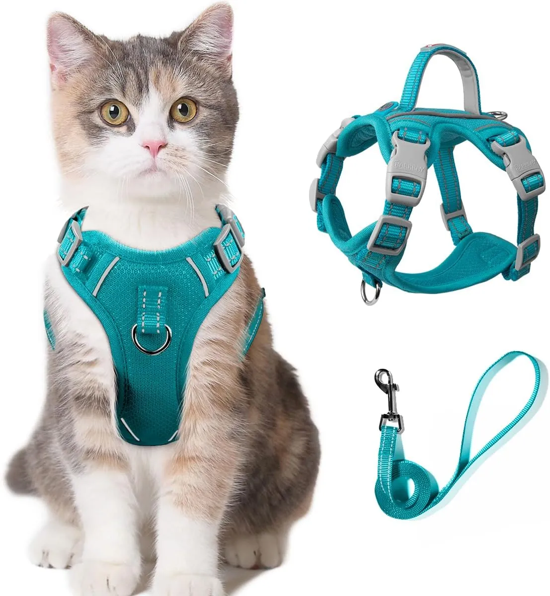 Cat Harness and Leash Set for Walking Escape Proof for Small Large cat Kitten Harness with ID tag Pocket (Blue,XS)