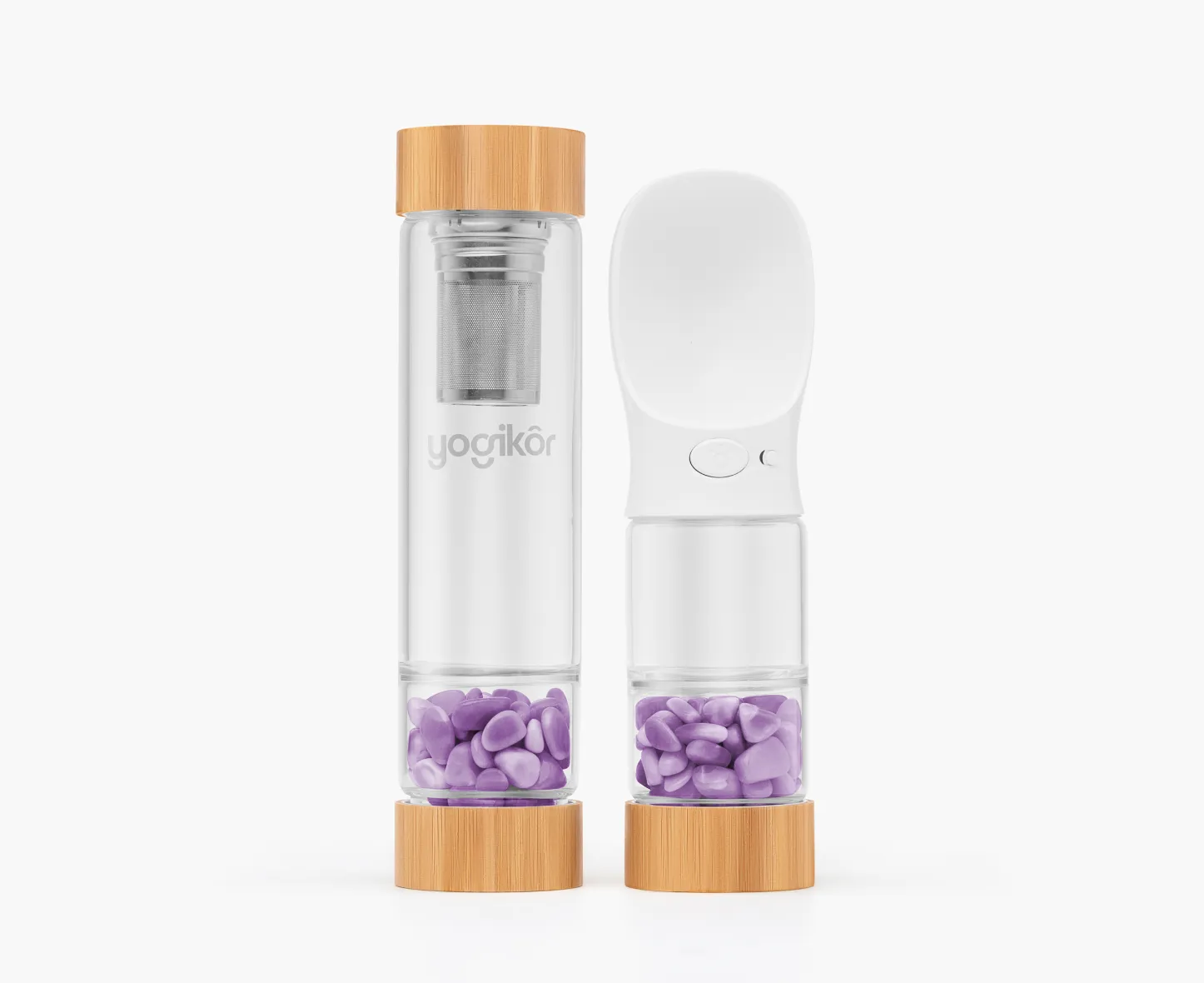 Crystalkor Crystal Water Bottle Set – For You & Your Furry Friend -  Amethyst