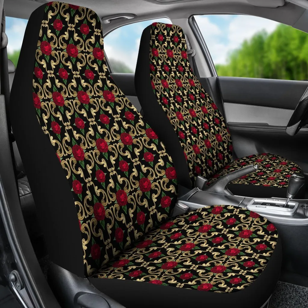 Custom Car Seat Covers - Floral Pattern #102 Red Roses | Floral Car Seat Covers, Car Seat Covers for Vehicle, Car Accessories for Women