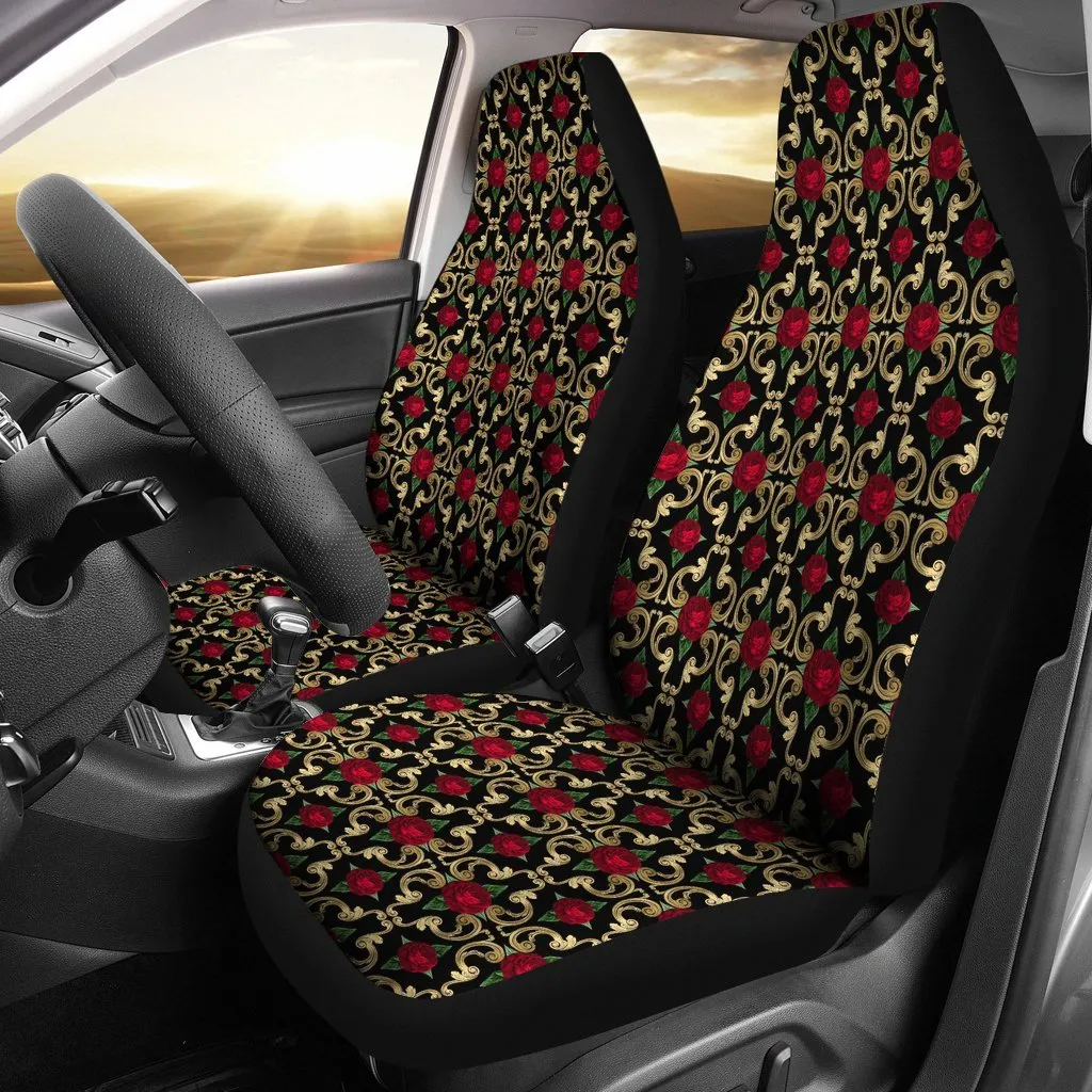 Custom Car Seat Covers - Floral Pattern #102 Red Roses | Floral Car Seat Covers, Car Seat Covers for Vehicle, Car Accessories for Women
