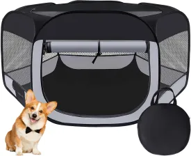 Dog Cat Playpen,Portable Pet Puppy Playpen,Rabbit Puppy Dog Play Pen for Indoors,Dogs Tent for Indoor Cats,Kitten Playpen,Collapsible Small Cats Crate Cage for Small Dogs with Carrying Case(S)