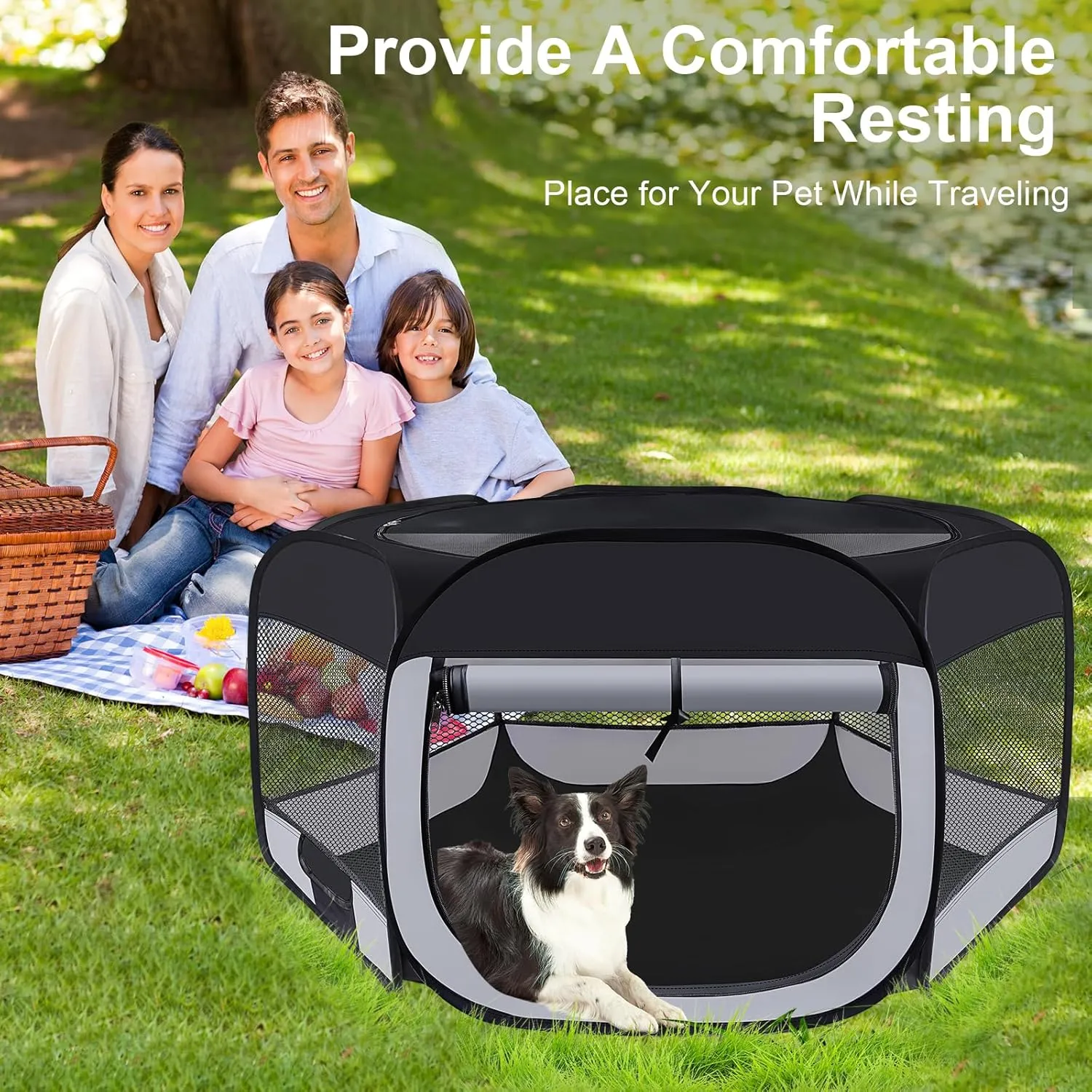Dog Cat Playpen,Portable Pet Puppy Playpen,Rabbit Puppy Dog Play Pen for Indoors,Dogs Tent for Indoor Cats,Kitten Playpen,Collapsible Small Cats Crate Cage for Small Dogs with Carrying Case(S)