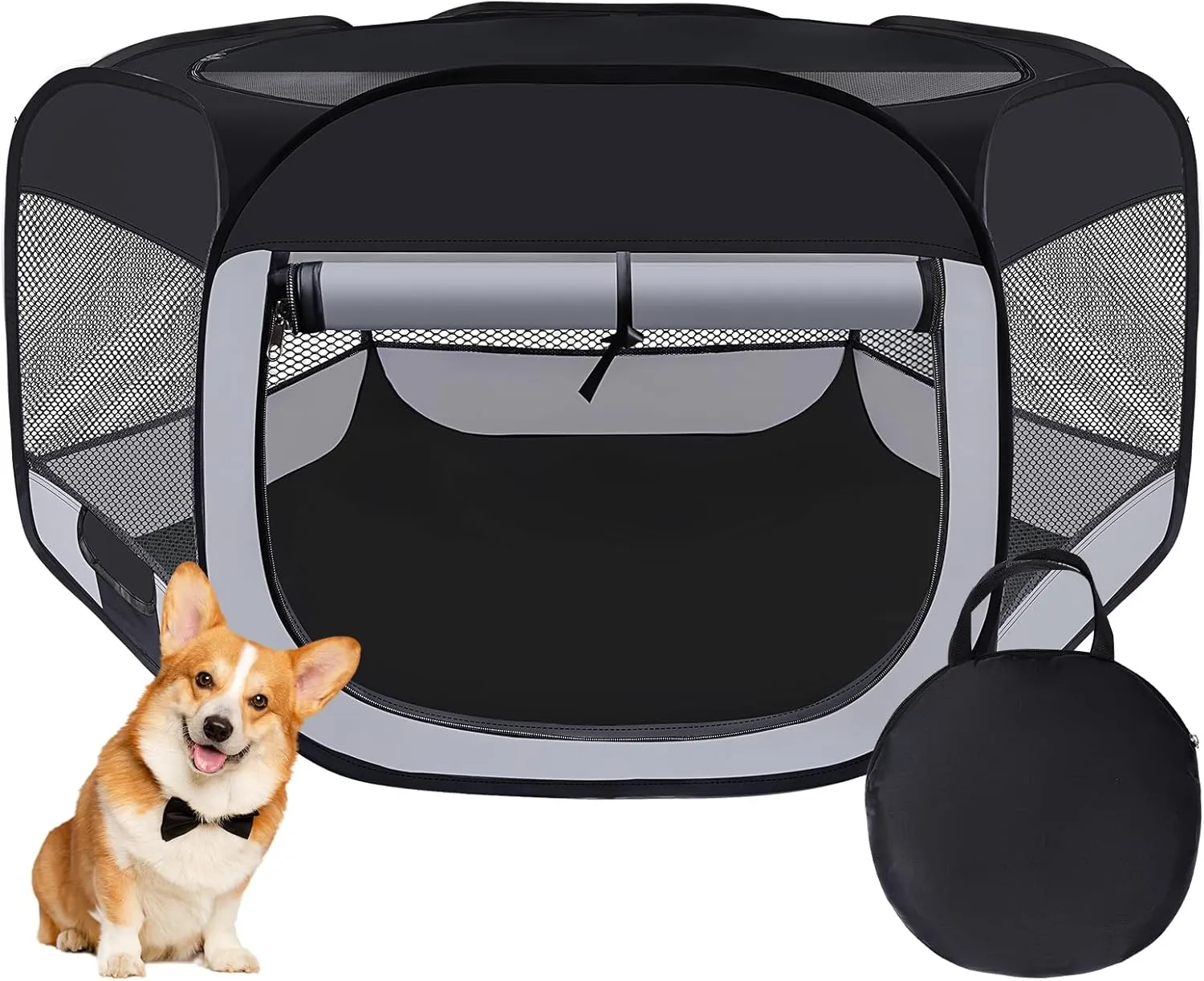 Dog Cat Playpen,Portable Pet Puppy Playpen,Rabbit Puppy Dog Play Pen for Indoors,Dogs Tent for Indoor Cats,Kitten Playpen,Collapsible Small Cats Crate Cage for Small Dogs with Carrying Case(S)