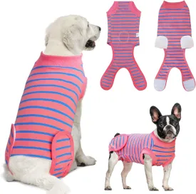 Dog Surgery Recovery Suit, Recovery Shirt for Male Female Dog Cats, Cone E-Collar Alternative Abdominal Wounds Spay Bandages Onesie, Anti-Licking Pet Surgical Recovery Suit,Pink XX-Lrage