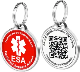 ESA QR Code ID Tags - Dog Tags- Cat Tags: Instant Online ESA Profile Access and Scan Location Email Alerts