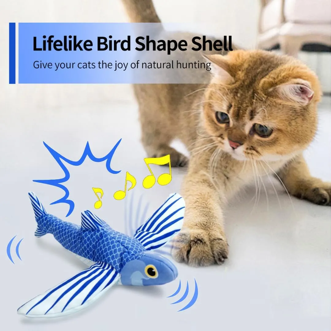 Flying Fish Touch Moving Pet chew, Plush, Interactive Small and Medium Pet Toys Cat Playing Fly Fish Automatic Sound Cat Toys.