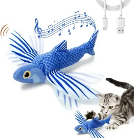 Flying Fish Touch Moving Pet chew, Plush, Interactive Small and Medium Pet Toys Cat Playing Fly Fish Automatic Sound Cat Toys.