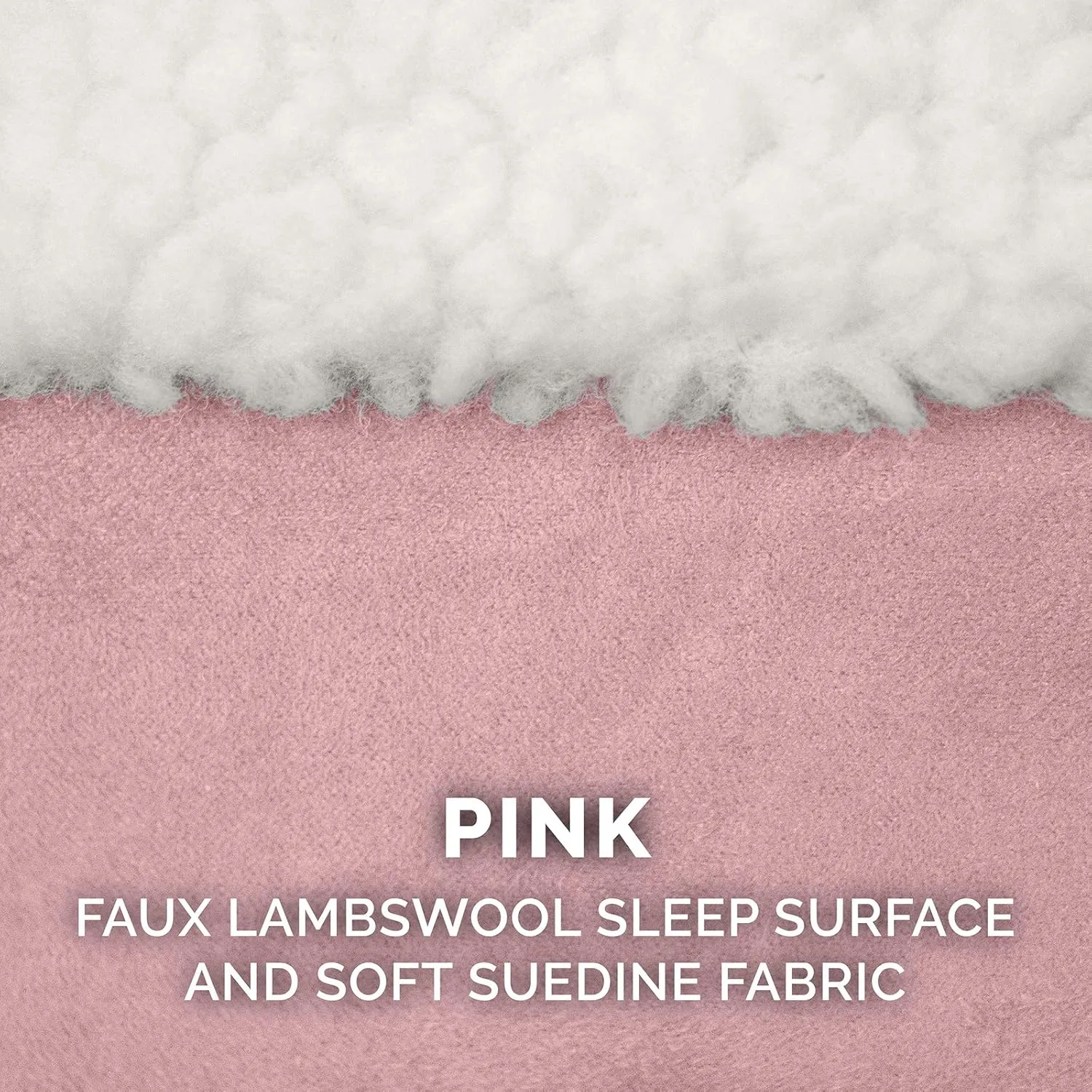 Furhaven 44" Round Cooling Gel Dog Bed for Large Dogs w/ Removable Washable Cover, For Dogs Up to 80 lbs - Sherpa & Suede Snuggery - Pink, 44-inch