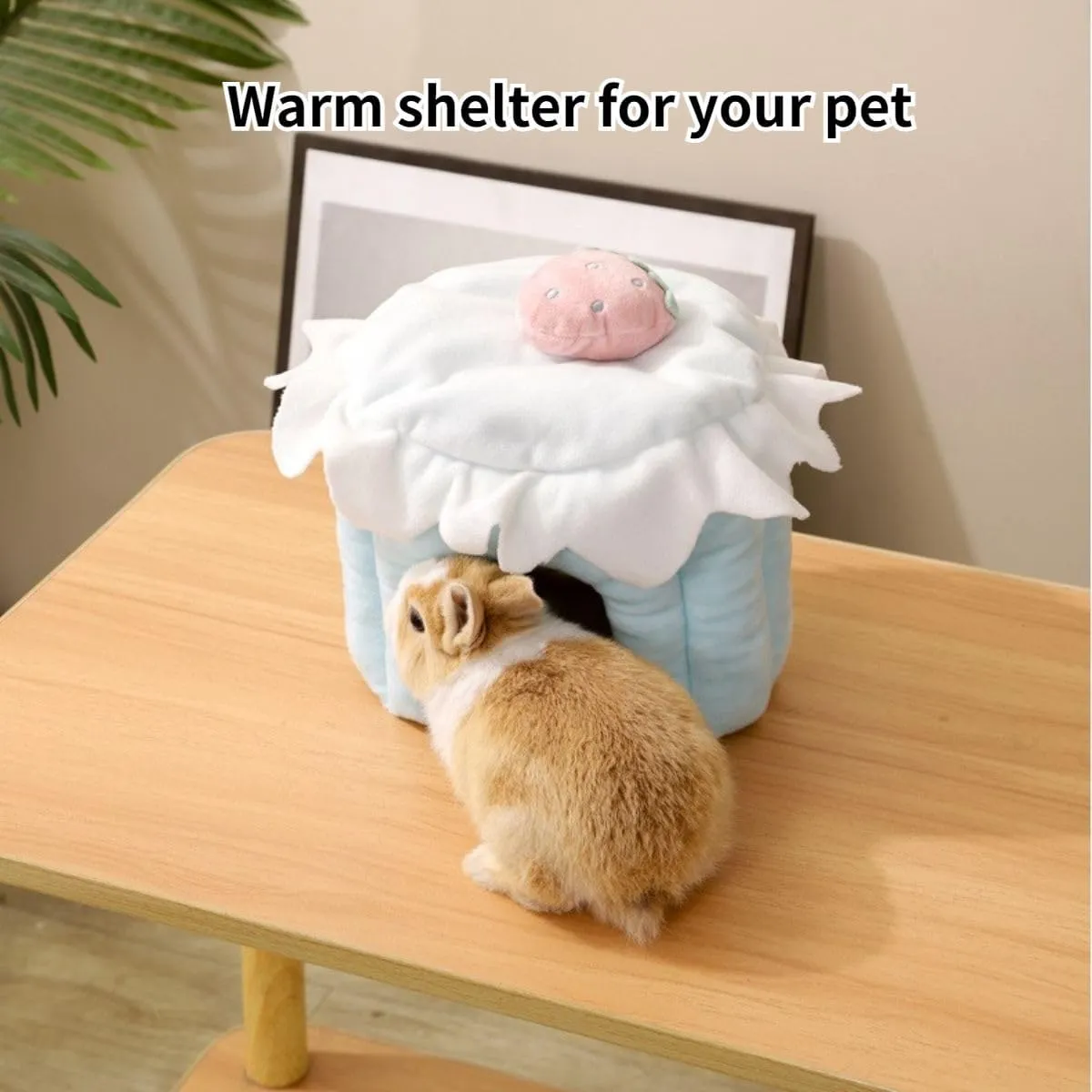 Guinea Pig Hideout, Cake Shaped Guinea Pig Tunnel, Rabbit Tunnel, Guinea Pig Cage Accessories for Guinea Pig, Bunny, Hamster, Chinchilla, Ferret, Rabbit and Other Small Pets (Blue,L)