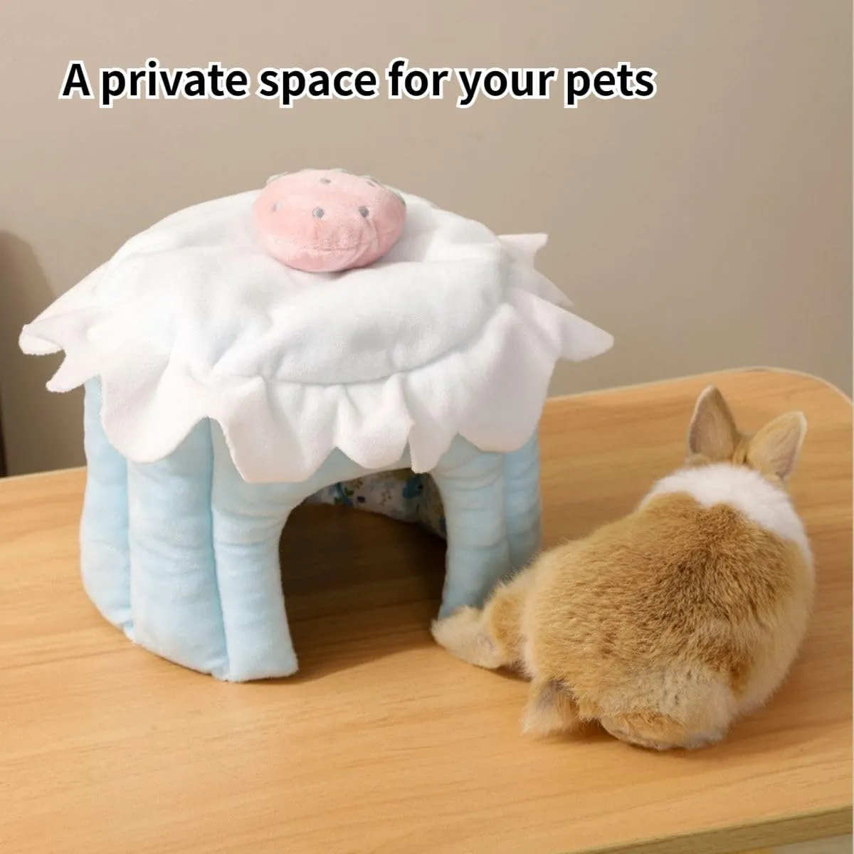 Guinea Pig Hideout, Cake Shaped Guinea Pig Tunnel, Rabbit Tunnel, Guinea Pig Cage Accessories for Guinea Pig, Bunny, Hamster, Chinchilla, Ferret, Rabbit and Other Small Pets (Blue,L)
