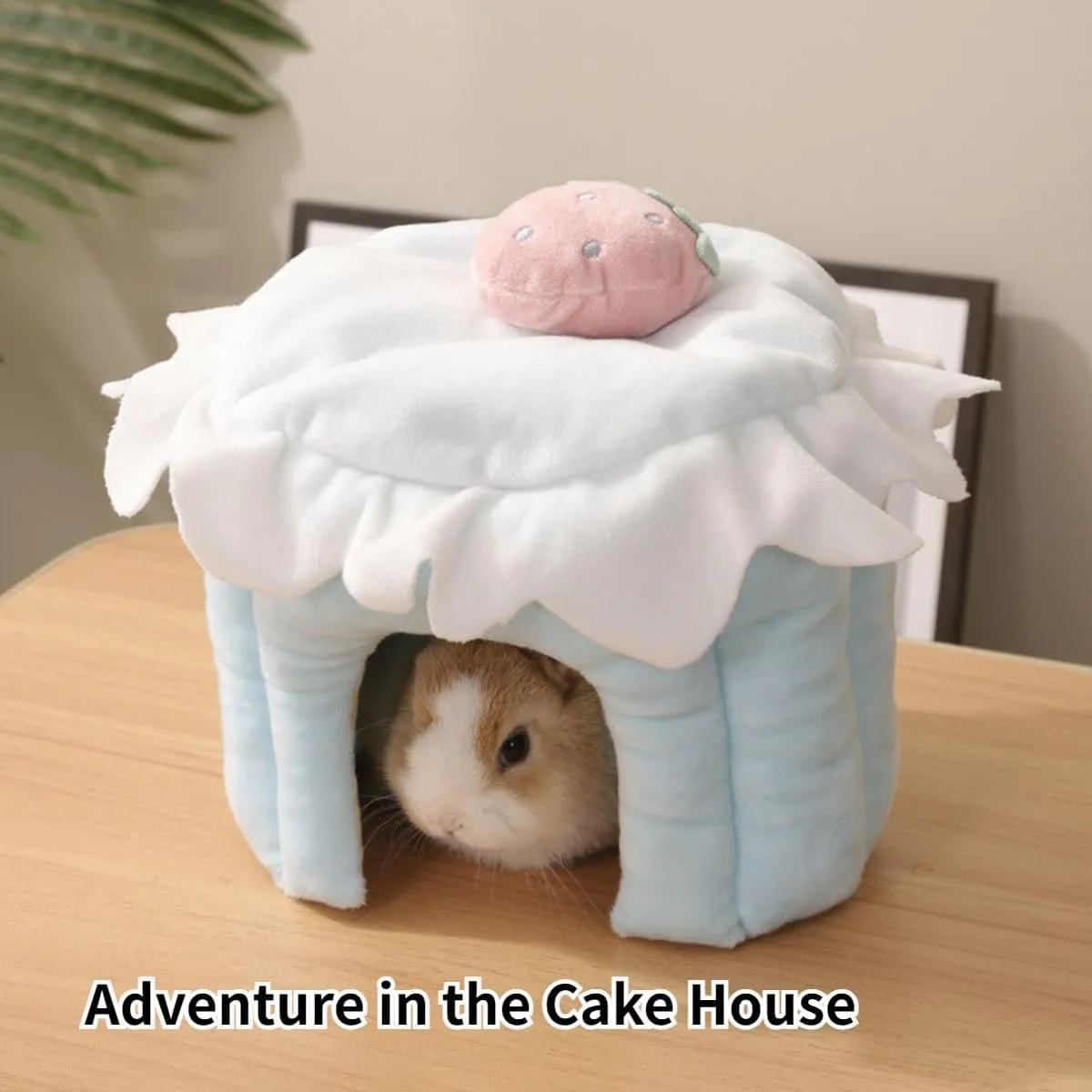 Guinea Pig Hideout, Cake Shaped Guinea Pig Tunnel, Rabbit Tunnel, Guinea Pig Cage Accessories for Guinea Pig, Bunny, Hamster, Chinchilla, Ferret, Rabbit and Other Small Pets (Blue,L)