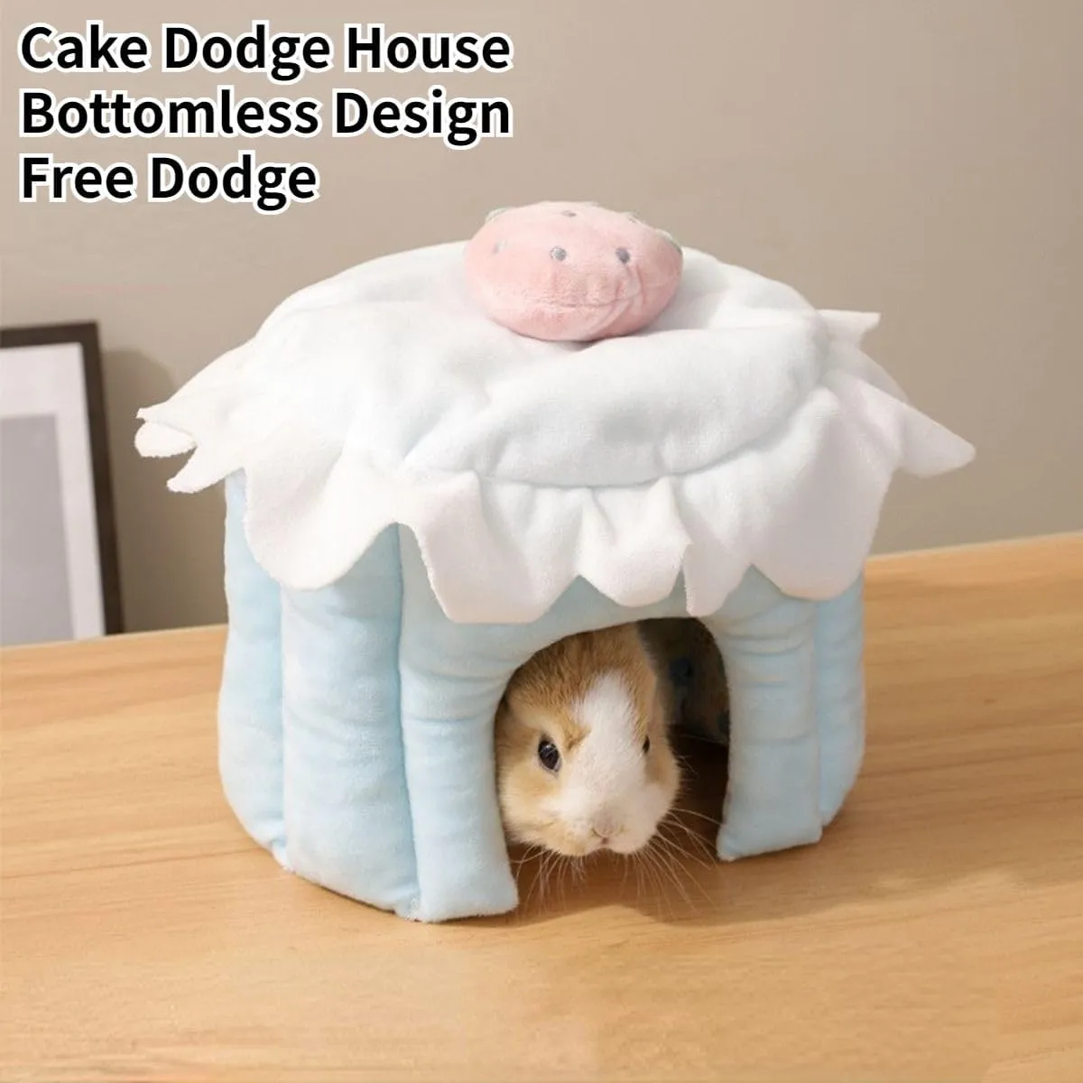 Guinea Pig Hideout, Cake Shaped Guinea Pig Tunnel, Rabbit Tunnel, Guinea Pig Cage Accessories for Guinea Pig, Bunny, Hamster, Chinchilla, Ferret, Rabbit and Other Small Pets (Blue,L)