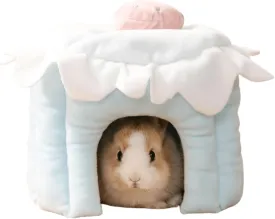 Guinea Pig Hideout, Cake Shaped Guinea Pig Tunnel, Rabbit Tunnel, Guinea Pig Cage Accessories for Guinea Pig, Bunny, Hamster, Chinchilla, Ferret, Rabbit and Other Small Pets (Blue,L)