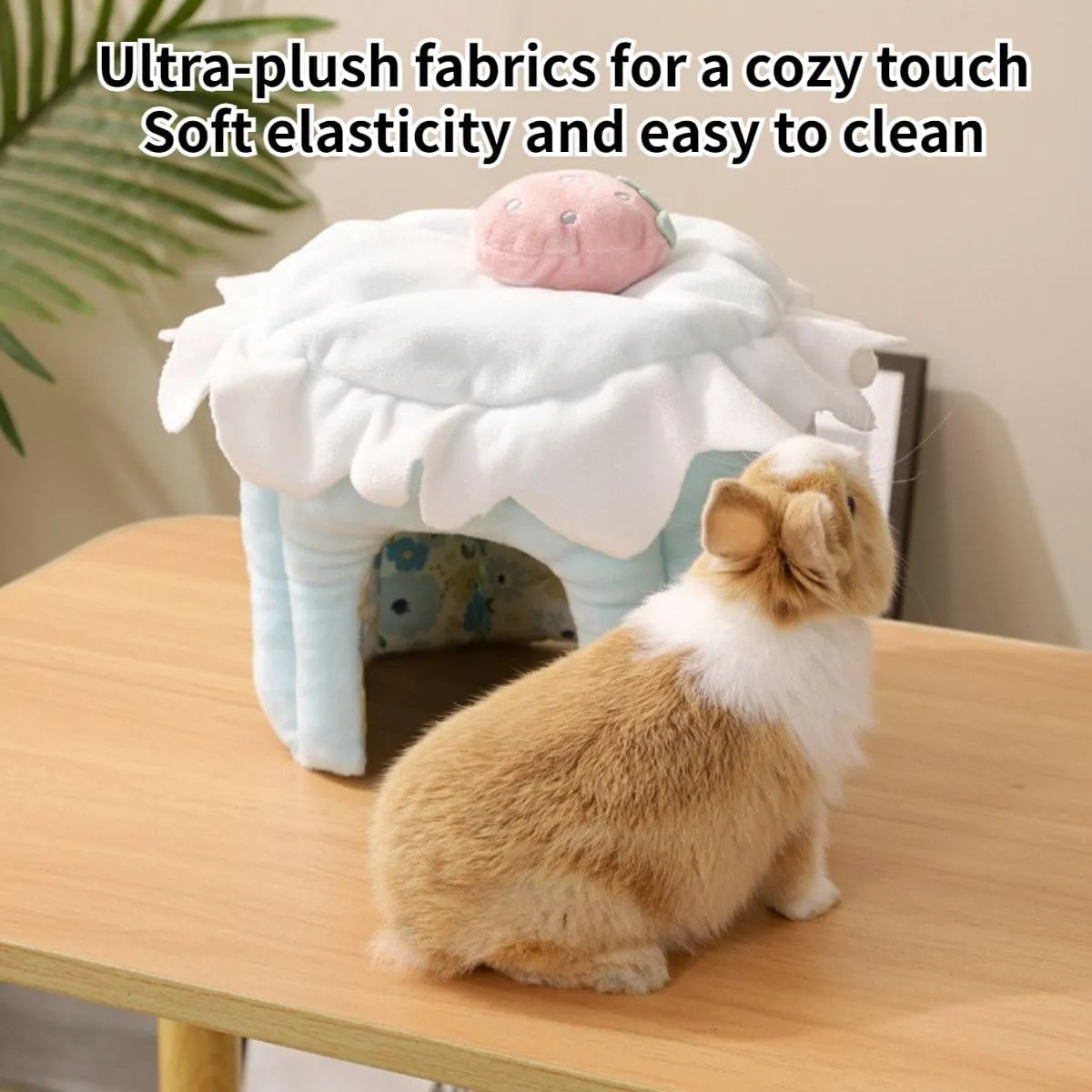 Guinea Pig Hideout, Cake Shaped Guinea Pig Tunnel, Rabbit Tunnel, Guinea Pig Cage Accessories for Guinea Pig, Bunny, Hamster, Chinchilla, Ferret, Rabbit and Other Small Pets (Blue,L)