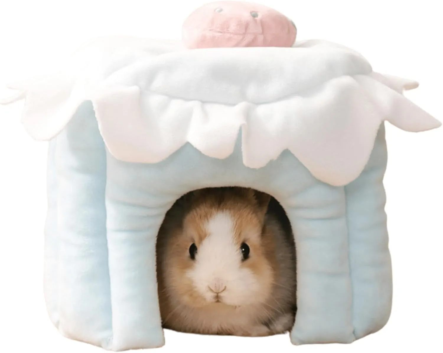 Guinea Pig Hideout, Cake Shaped Guinea Pig Tunnel, Rabbit Tunnel, Guinea Pig Cage Accessories for Guinea Pig, Bunny, Hamster, Chinchilla, Ferret, Rabbit and Other Small Pets (Blue,L)