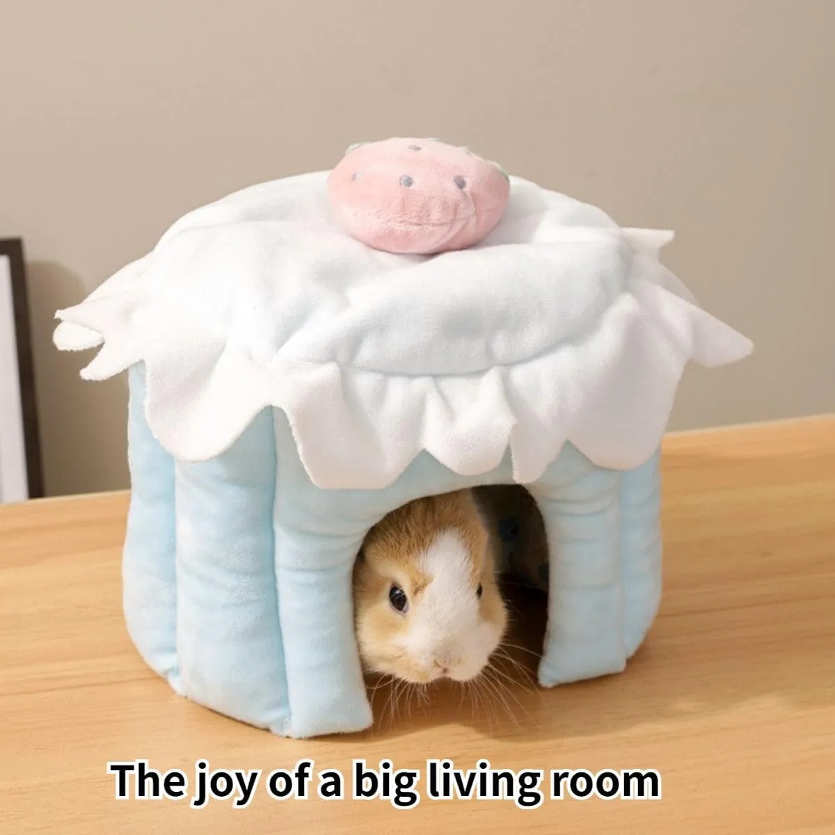 Guinea Pig Hideout, Cake Shaped Guinea Pig Tunnel, Rabbit Tunnel, Guinea Pig Cage Accessories for Guinea Pig, Bunny, Hamster, Chinchilla, Ferret, Rabbit and Other Small Pets (Blue,L)