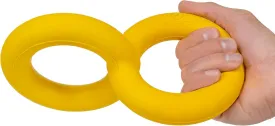 Indestructible Tug Rings - Lifetime Replacement - Aggressive Chewers, Medium Large Breed - Non-Toxic Natural Rubber Dog Toys - Tug of War, Interactive Chew Fetch Toy - Yellow - 9.5