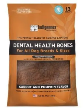 Indigenous Pet Products Carrot & Pumpkin Dental Dog Chews - 17 oz (13 ct) Bag