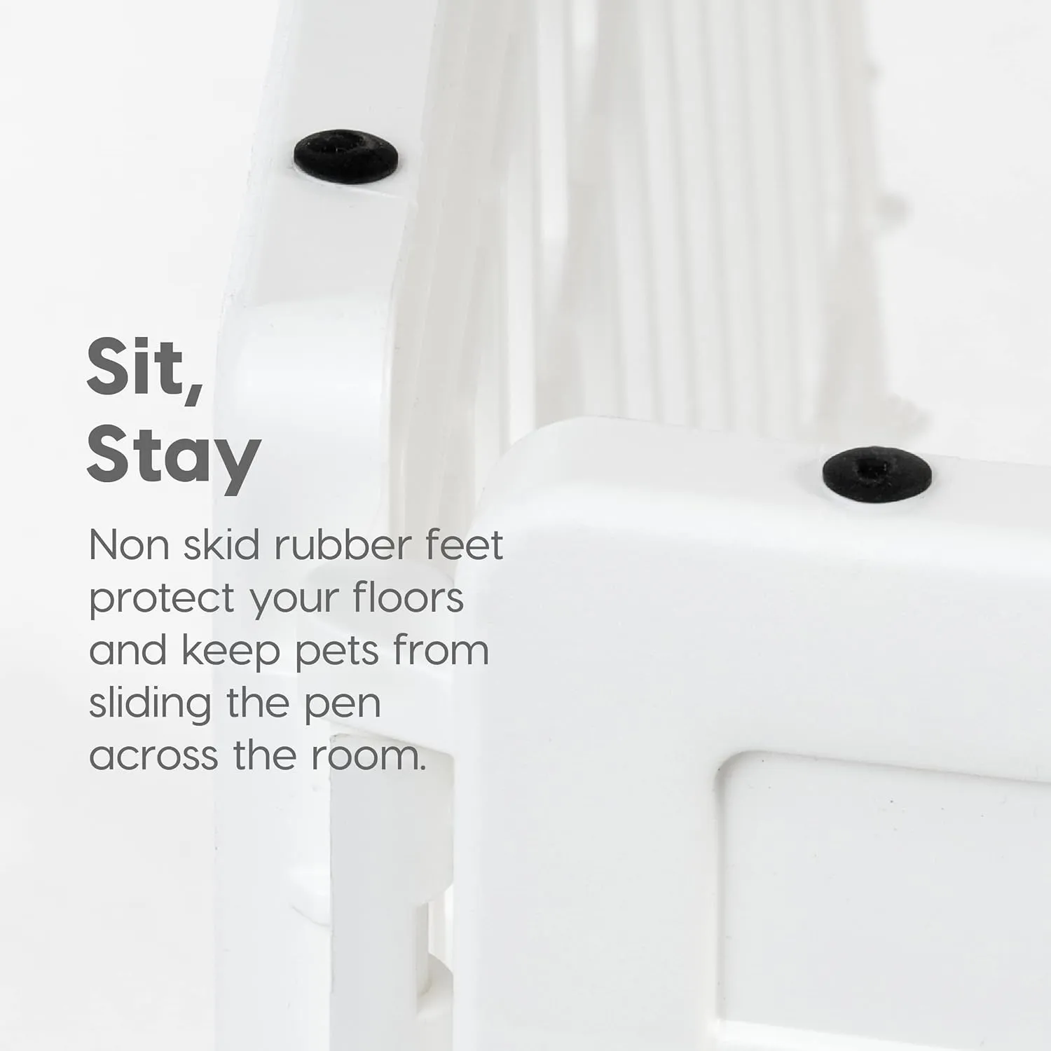 IRIS USA 24" 6-Panel Pet Dog Puppy Playpen with Door, For Puppy Small Dogs Keep Pets Secure Easy Assemble Easy Storing Customizable Non-Skid Rubber Feet, White