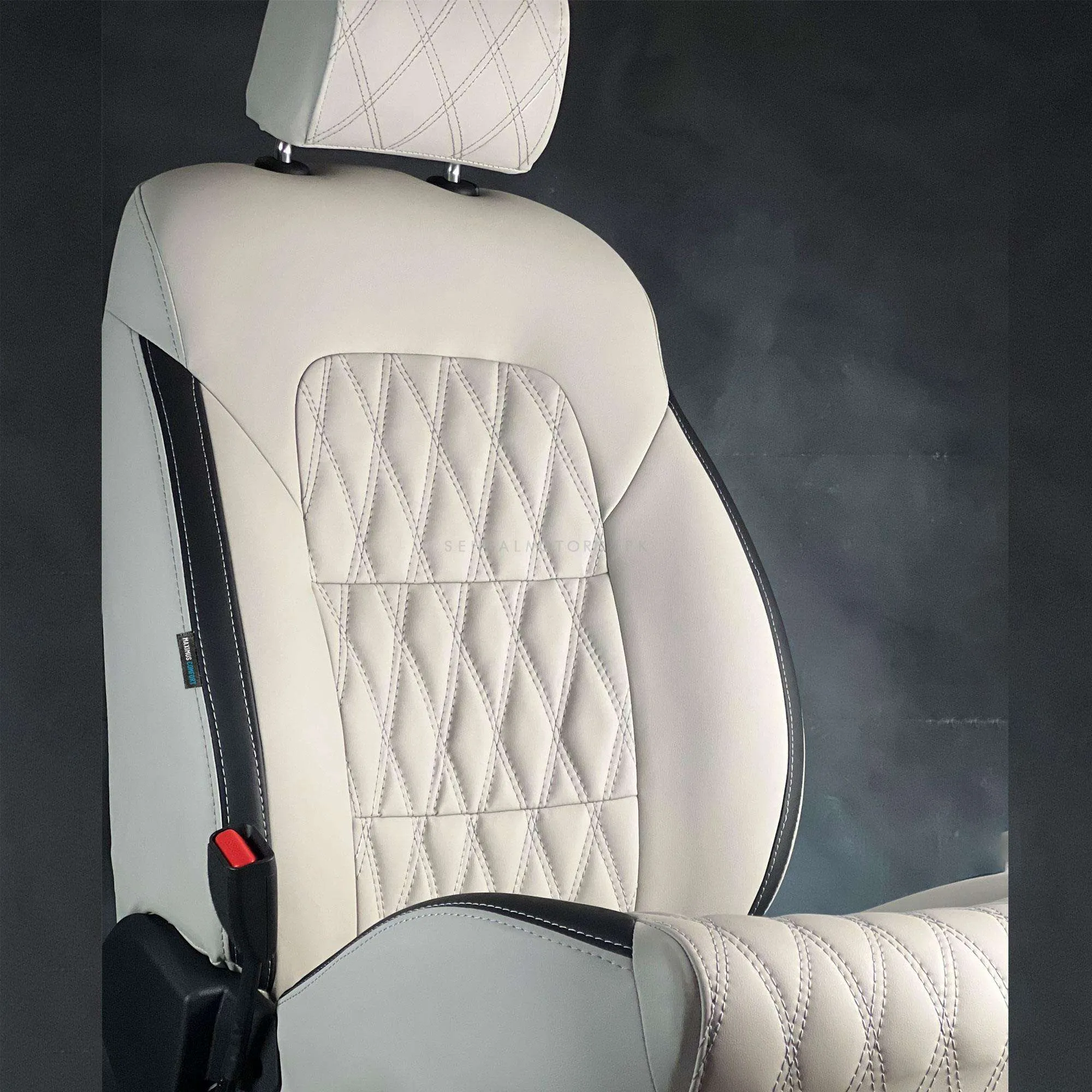 KIA Sorento Diamond Cut Beige Black Seat Covers - Model 2021-2024