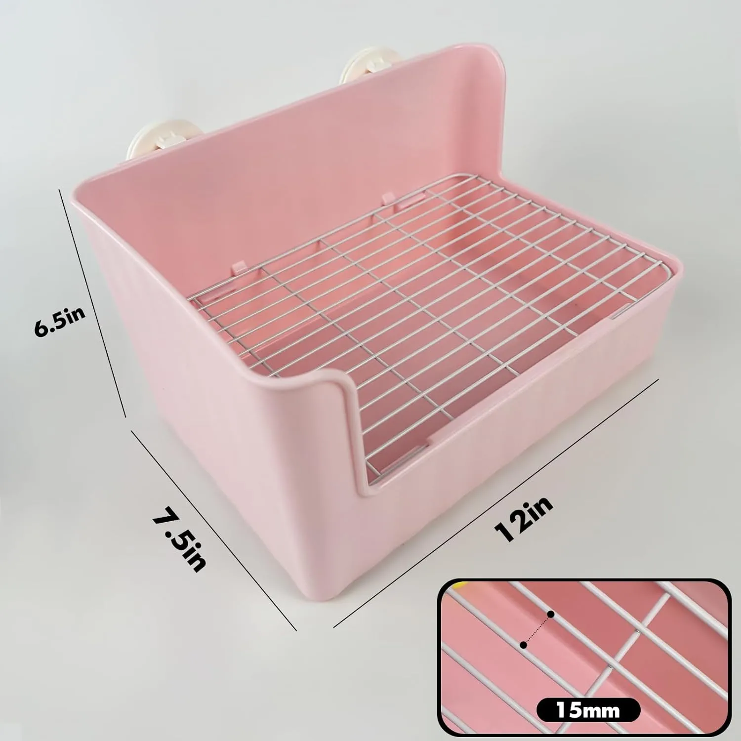 Large Rabbit Litter Box Bunny Potty Training Corner Litter Pan Comes with Liners Rabbit Pee Pads, Small Animal Bedding Toilet for Guinea Pig, Ferret, Hamster, Bunnies (Pink)
