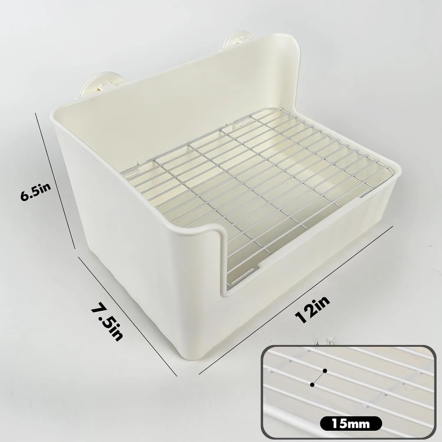Large Rabbit Litter Box Bunny Potty Training Corner Litter Pan Comes with Liners Rabbit Pee Pads, Small Animal Bedding Toilet for Guinea Pig, Ferret, Hamster, Bunnies (White)