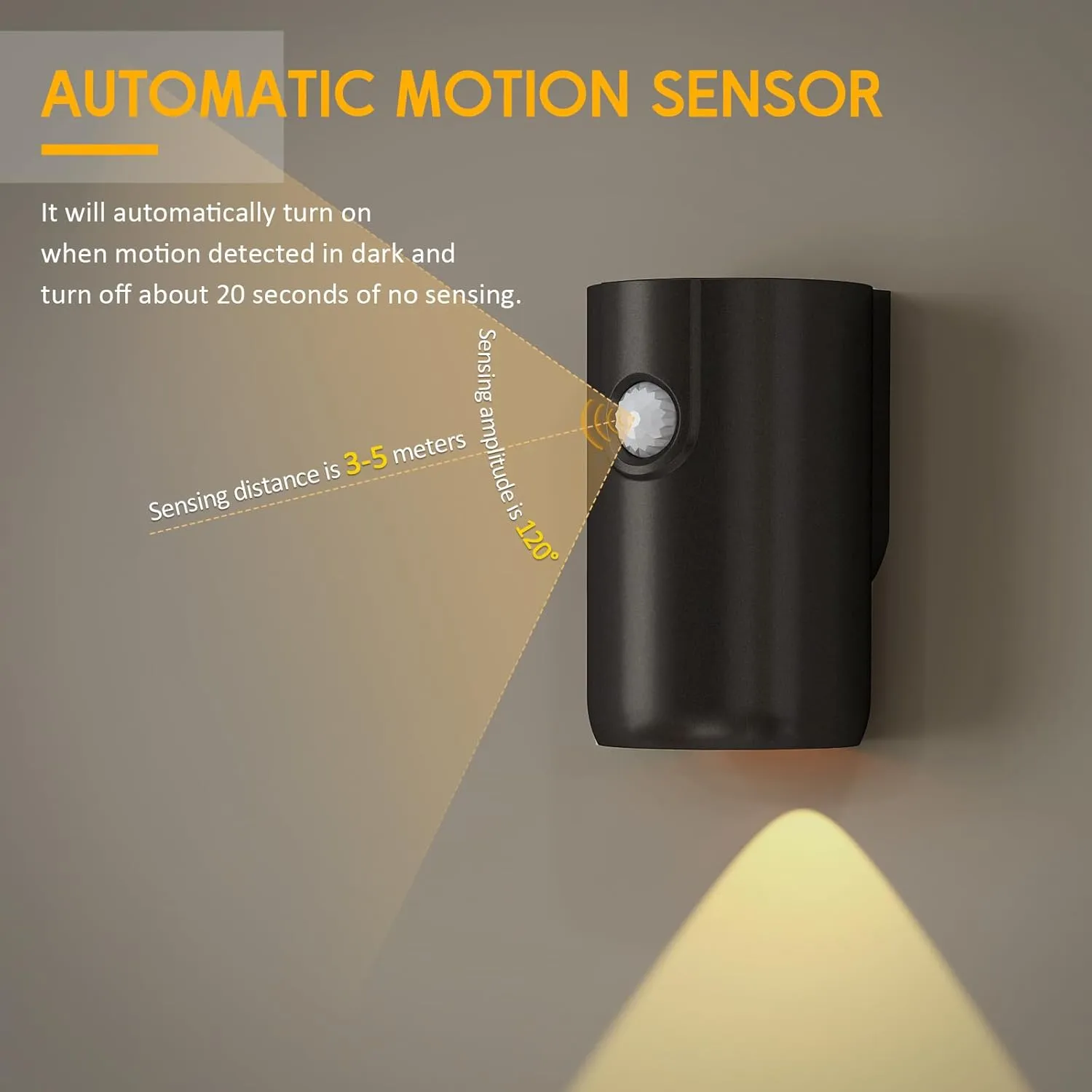 LED Night Light, Motion Sensor Night Light Stick on Wall, 1200mAh Rechargeable Battery, 3000K/4000k/6500K Color Temperature Dimmable Night Lights for Hallway/Indoor/Stair 2Pcs