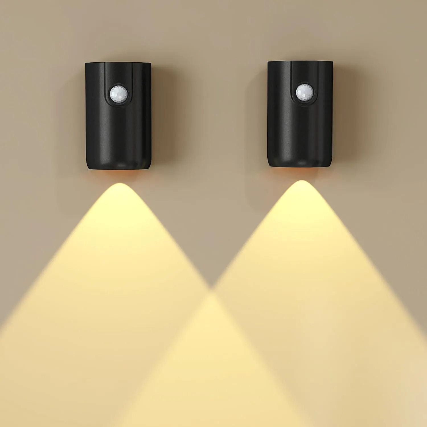 LED Night Light, Motion Sensor Night Light Stick on Wall, 1200mAh Rechargeable Battery, 3000K/4000k/6500K Color Temperature Dimmable Night Lights for Hallway/Indoor/Stair 2Pcs