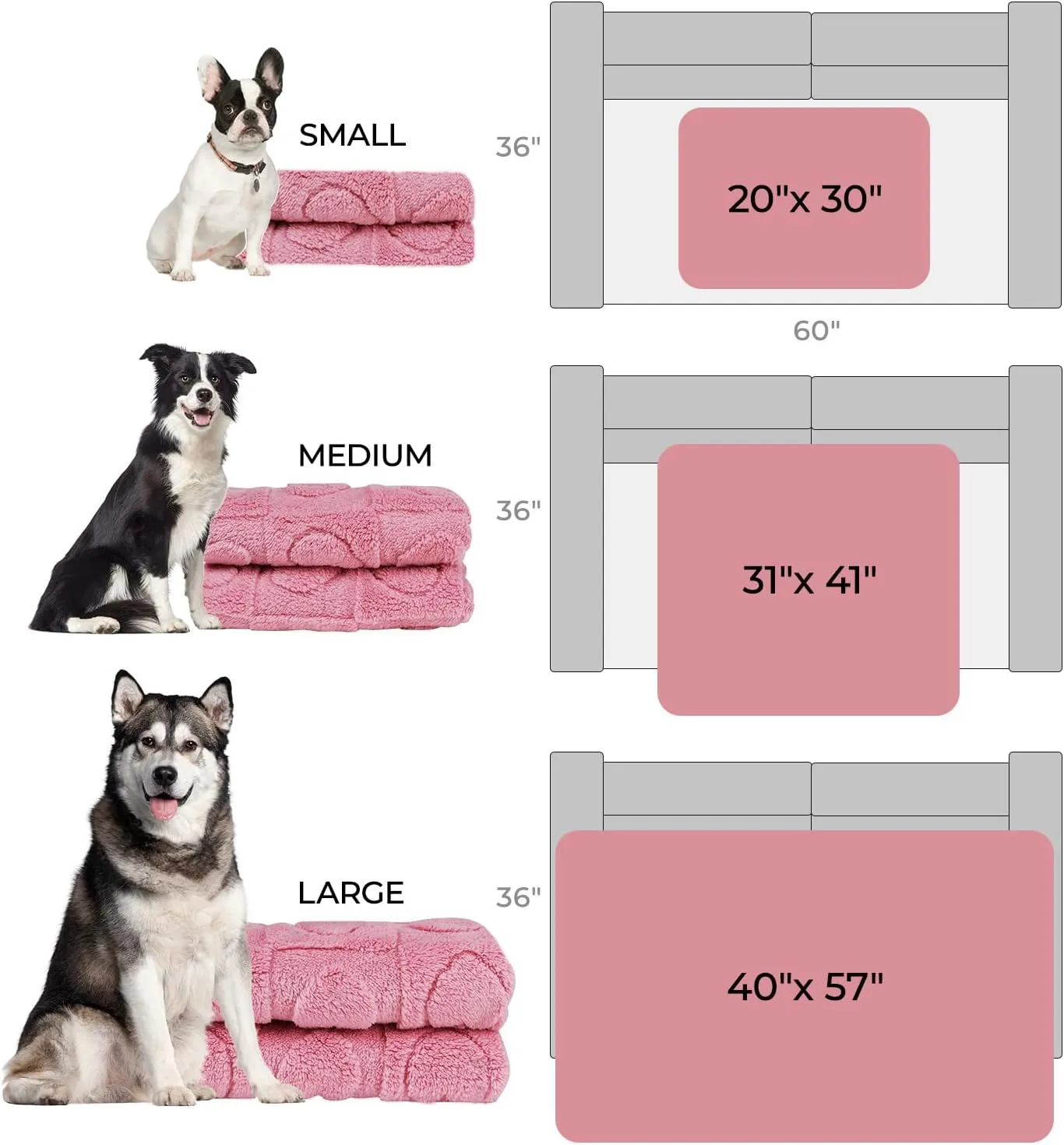 Luciphia Small Dog Blanket Washable Pet Bed Cover Soft Fluffy Puppy Couch Protector with Premium Fleece Cozy Calming Cat Blankets for Indoor Cats Pink 30x20 inch