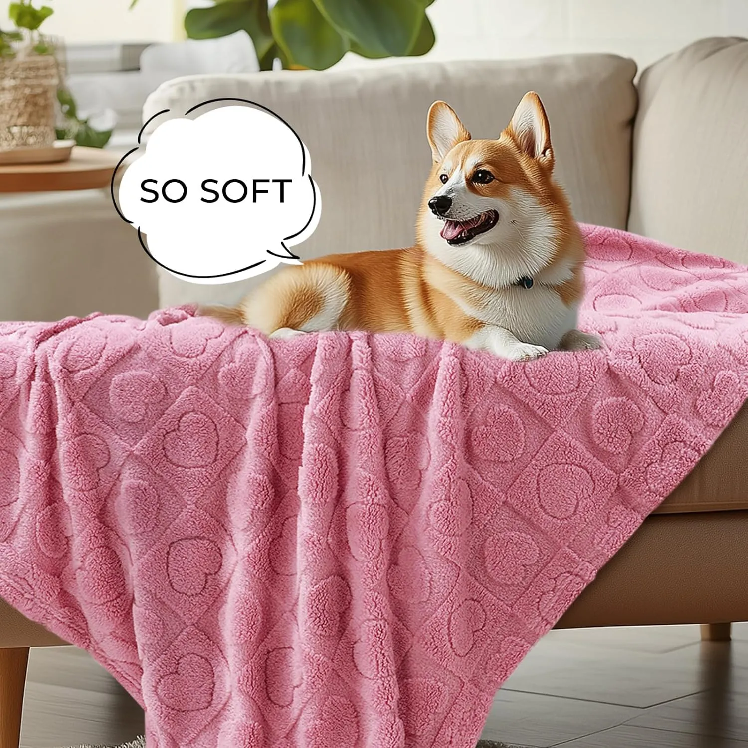 Luciphia Small Dog Blanket Washable Pet Bed Cover Soft Fluffy Puppy Couch Protector with Premium Fleece Cozy Calming Cat Blankets for Indoor Cats Pink 30x20 inch