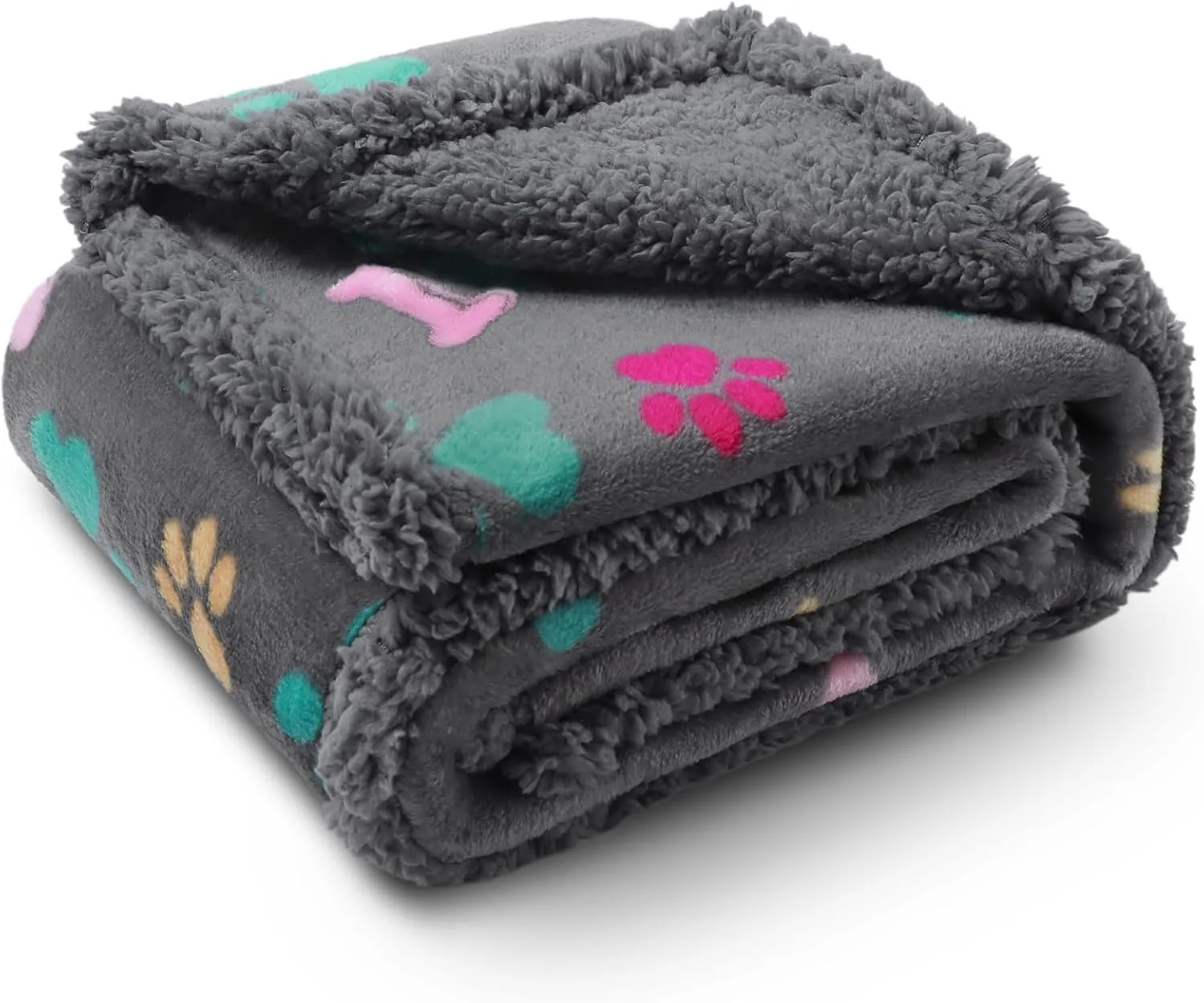 Luciphia Waterproof Pet Blankets for Couch Sofa Bed Cover Liquid Pee Proof Washable Soft Fluffy Large Dog Blanket Reversible Furniture Protection Grey Bone Thicken Small40" x 28"