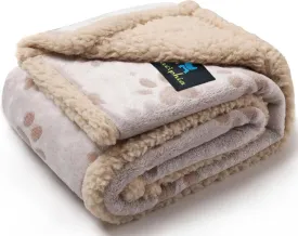 Luciphia Waterproof Pet Blankets for Couch Sofa Bed Cover Liquid Pee Proof Washable Soft Fluffy Large Dog Blanket Reversible Furniture Protection Heart Paw Khaki Small40" x 28"