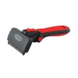 Medium Deshedding Tool Red For Short Coat Dogs and Cats by Refuresh