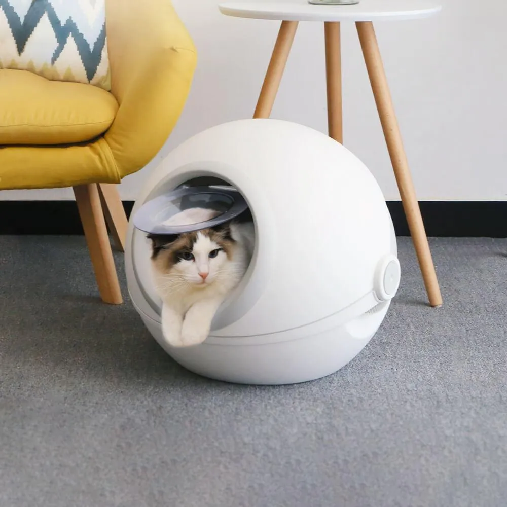 Modern Cat Litter Box White / Grey