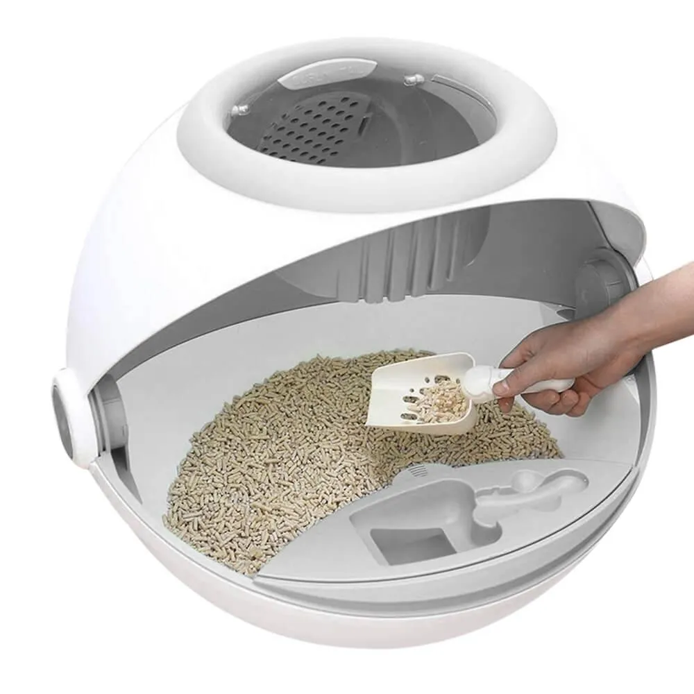 Modern Cat Litter Box White / Grey
