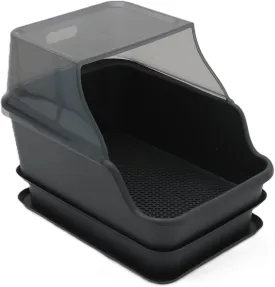 Mr Catman XX-Large Hooded Sifting Litter Box for Pine Pellets -27"x20"x17" Extra Large Cat Litter Box with Lid for Big Cats, Multi-Cat Households, High Sided Sifter Pan & XL Enclosed Waste Storage Box