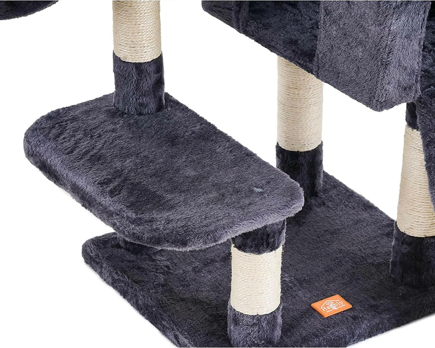 Multi-Level Cat Furniture with Feeding Bowl Smoky Gray